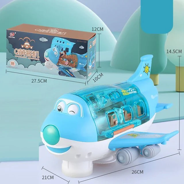 360° Musical Rotating Airplane Toy with Lights for Kids