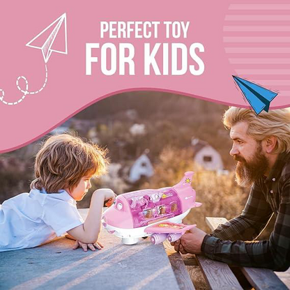360° Musical Rotating Airplane Toy with Lights for Kids
